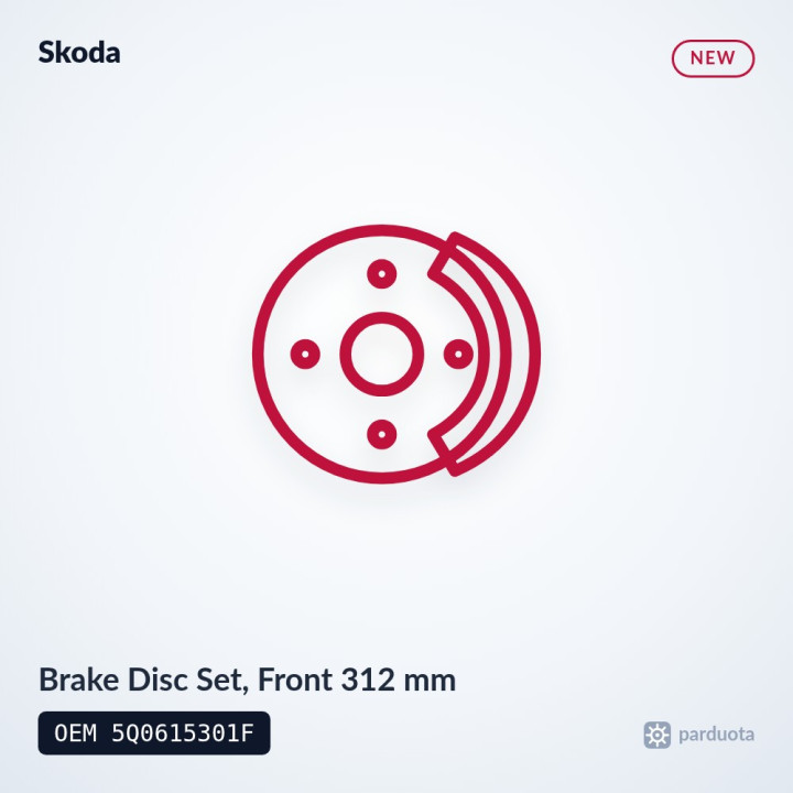 Brake Disc Set, Front 312 mm - Skoda Octavia III 2013-2020