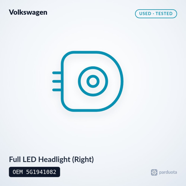 Full LED Headlight (Right) - Volkswagen Golf VII 2017-2019
